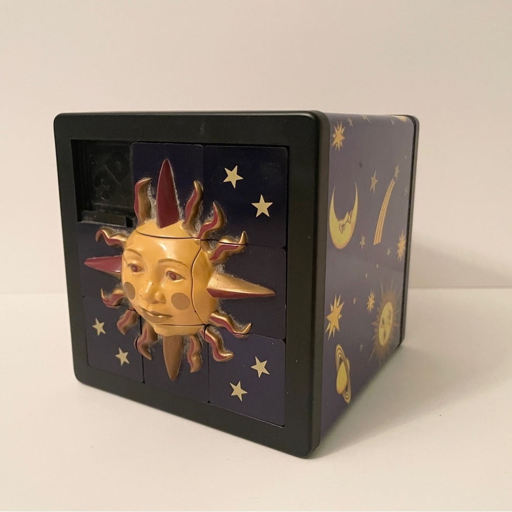 Vintage 1996 DaMert 3D Celestial Sun Sliding Puzzle Coin Bank Whimsigoth